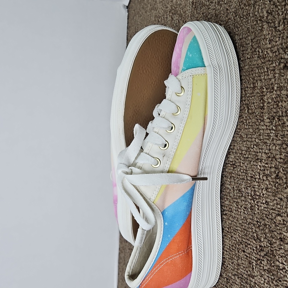 Keds × Kate Spade New York Triple Kick Rainbow Sneakers Sz 8 Womens Distressed - Picture 8 of 10